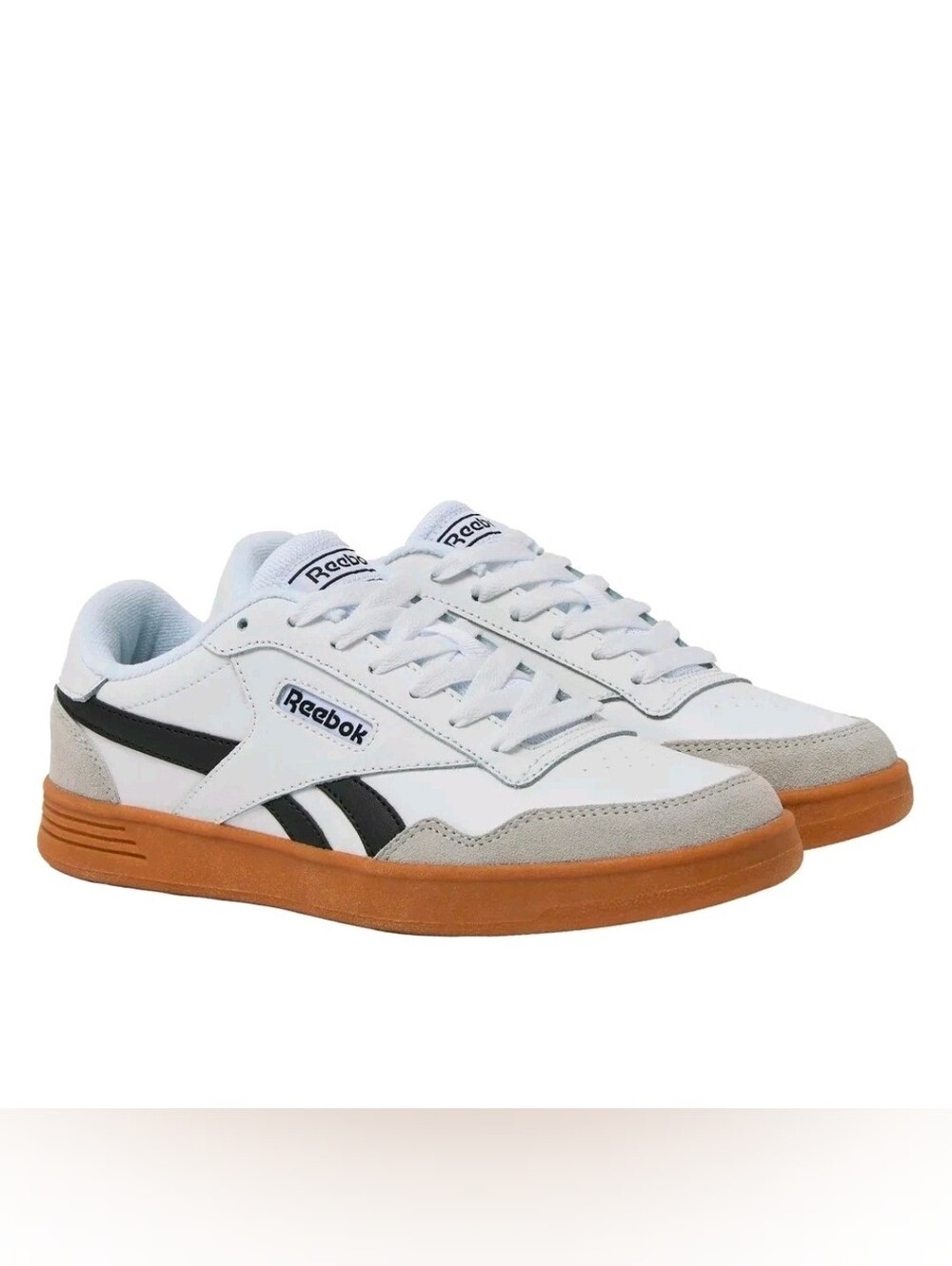 Reebok Womwn's White Black Gum Low-Top Sneakers